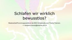 Schlafen wir wirklich bewusstlos? Masterarbeit / Praktikum