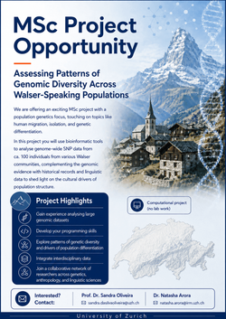 1-year Master's project in population genetics: diversity across Walser speakers